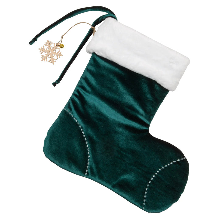 Green Velvet Christmas Stocking