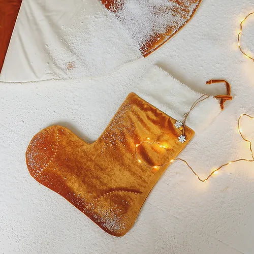 Gold Velvet Christmas Stocking