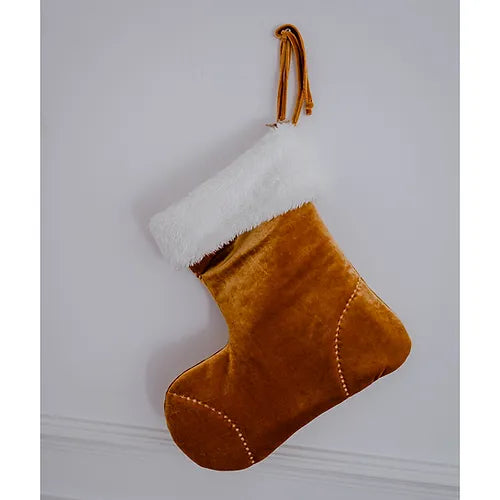 Gold Velvet Christmas Stocking