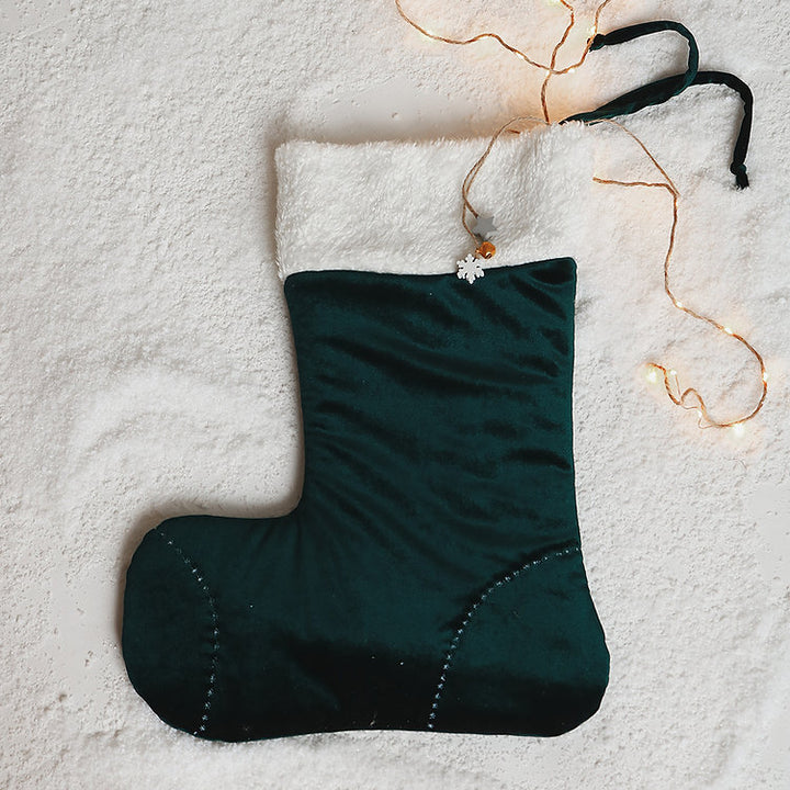 Green Velvet Christmas Stocking