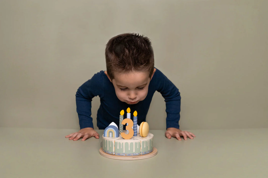 Little Dutch Wooden Blue Birthday Cake