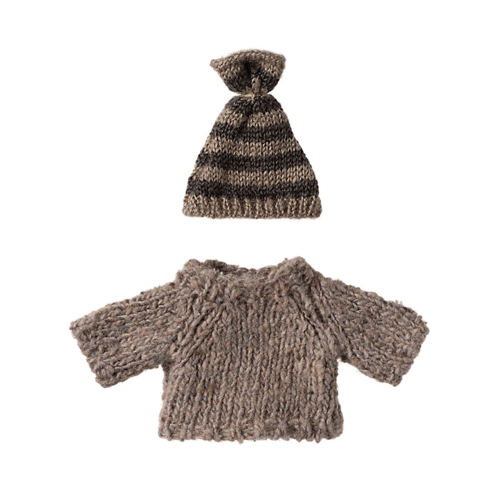 Maileg Knitted Sweater & Hat - Big Brother Mouse