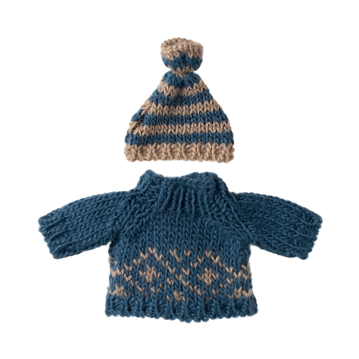 Maileg Knitted Sweater & Hat - Dad Mouse