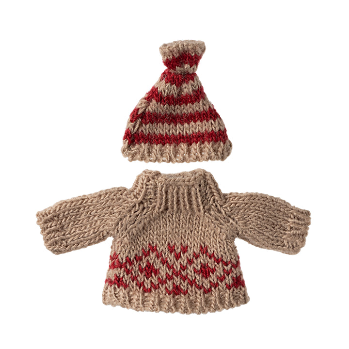 Maileg Knitted Sweater & Hat - Mum Mouse