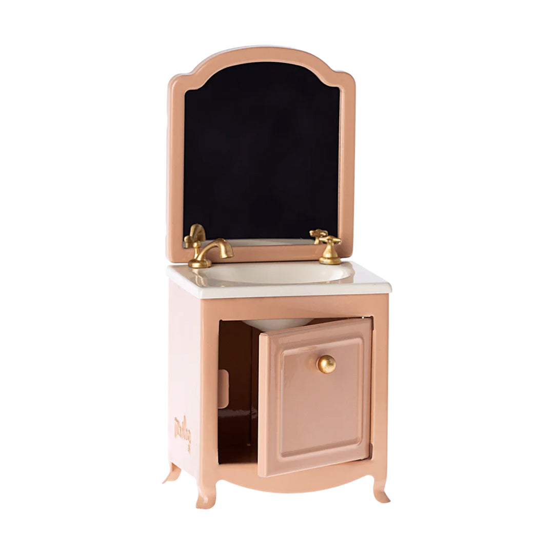 Maileg Mouse Sink Dresser With Mirror - Powder