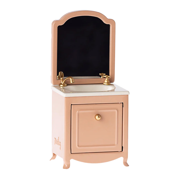 Maileg Mouse Sink Dresser With Mirror - Powder