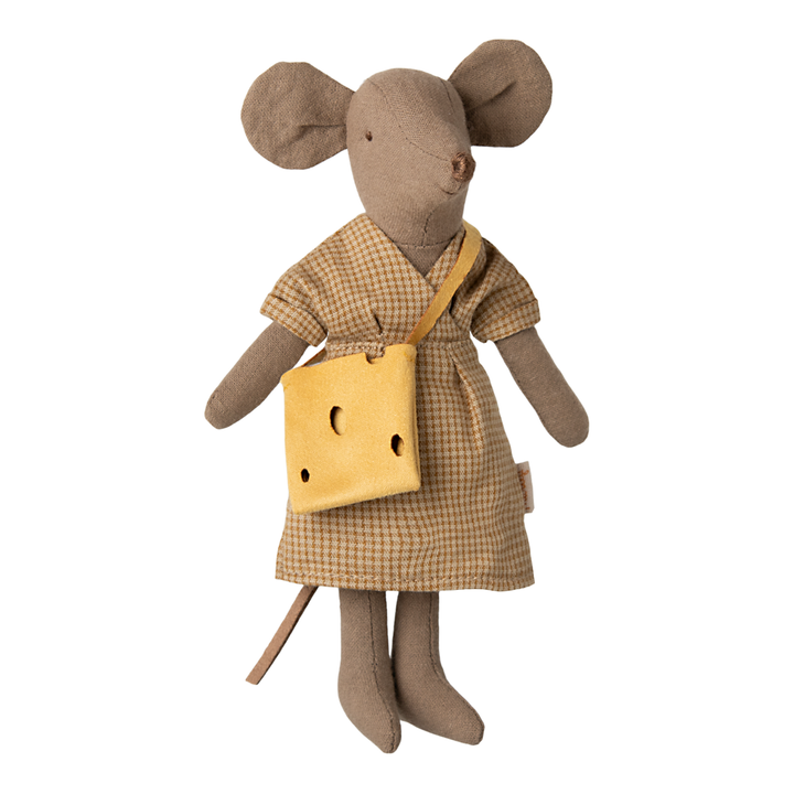 Maileg Mum Mouse In A Light Brown Dress