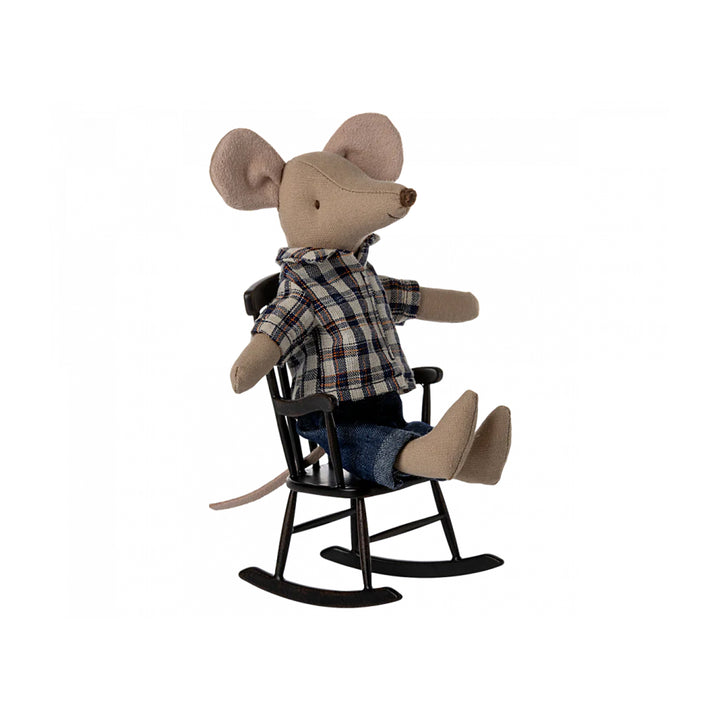 NOUVEAU Fauteuil à bascule Maileg Mouse - Anthracite