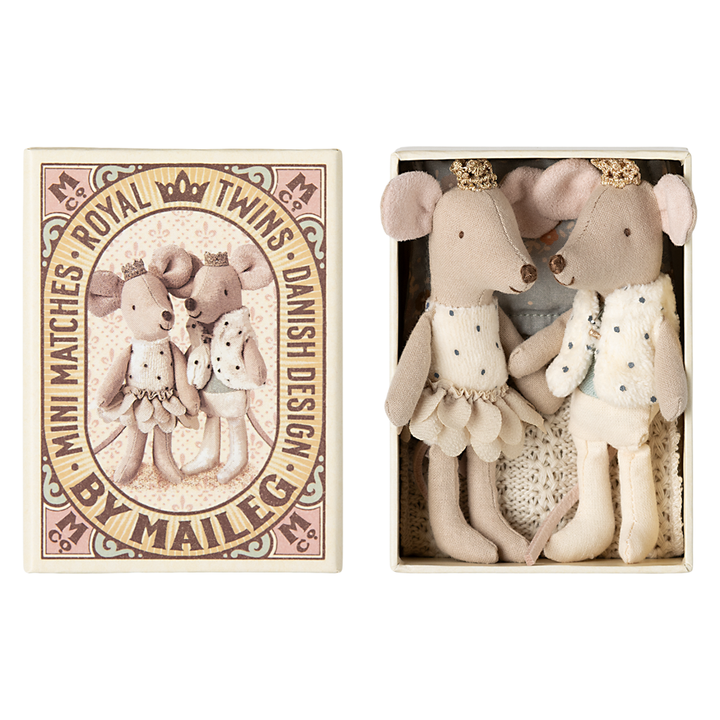 Maileg Royal Twin Mice In A Matchbox -SS25