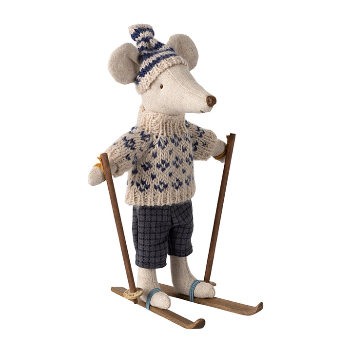 Maileg Winter Mouse With Ski Set - Dad