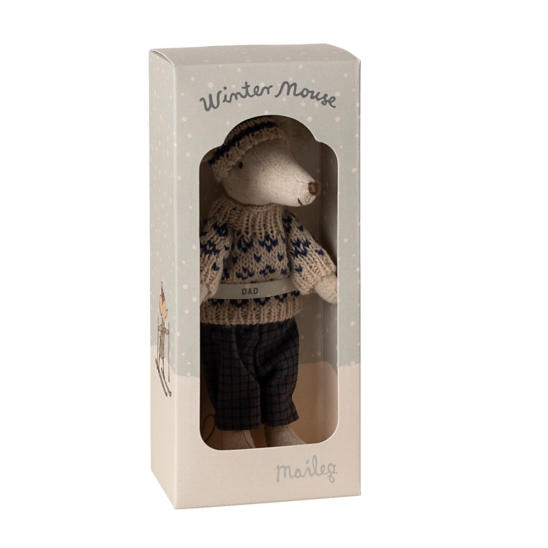 Maileg Winter Mouse With Ski Set - Dad