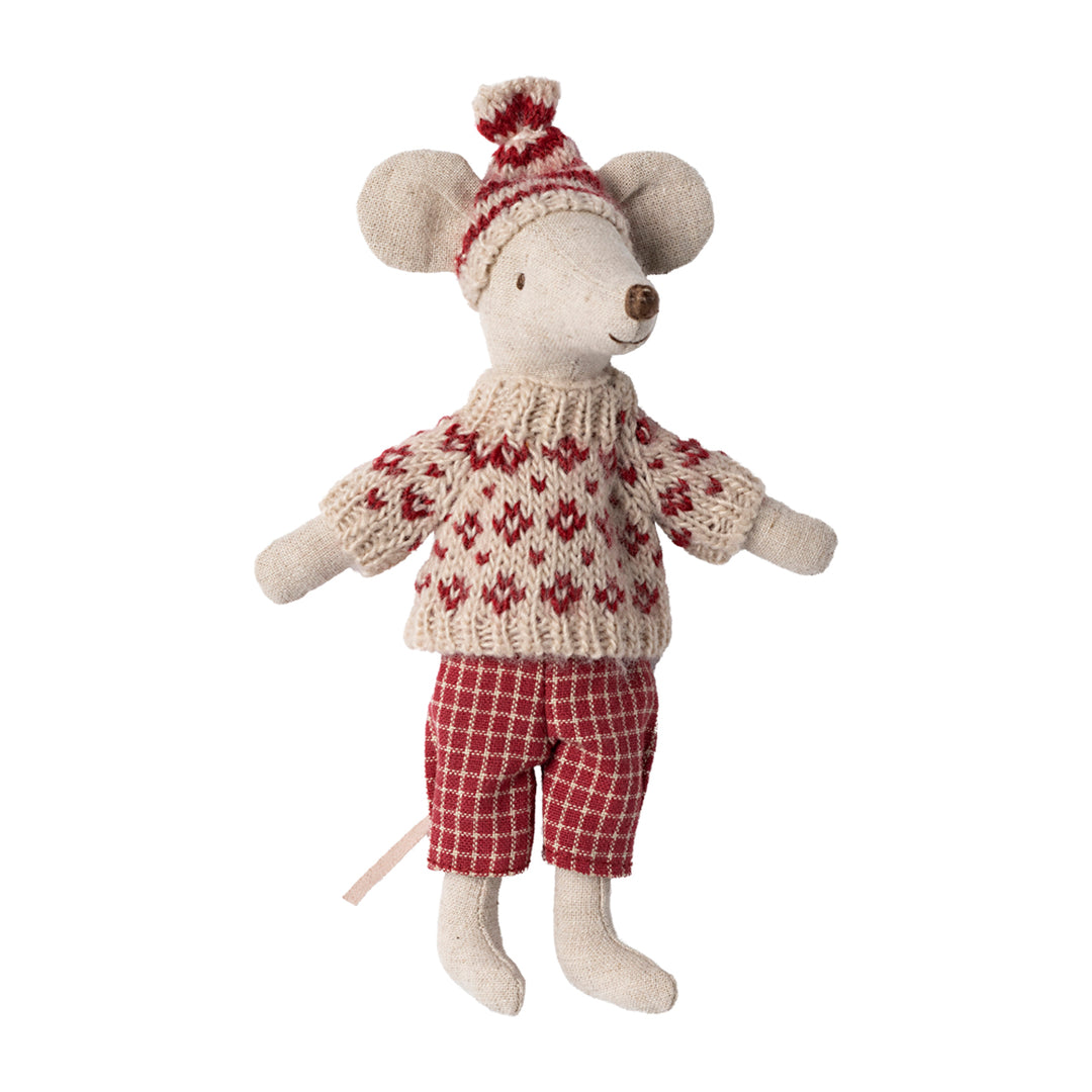 Maileg Winter Mouse With Ski Set - Mum