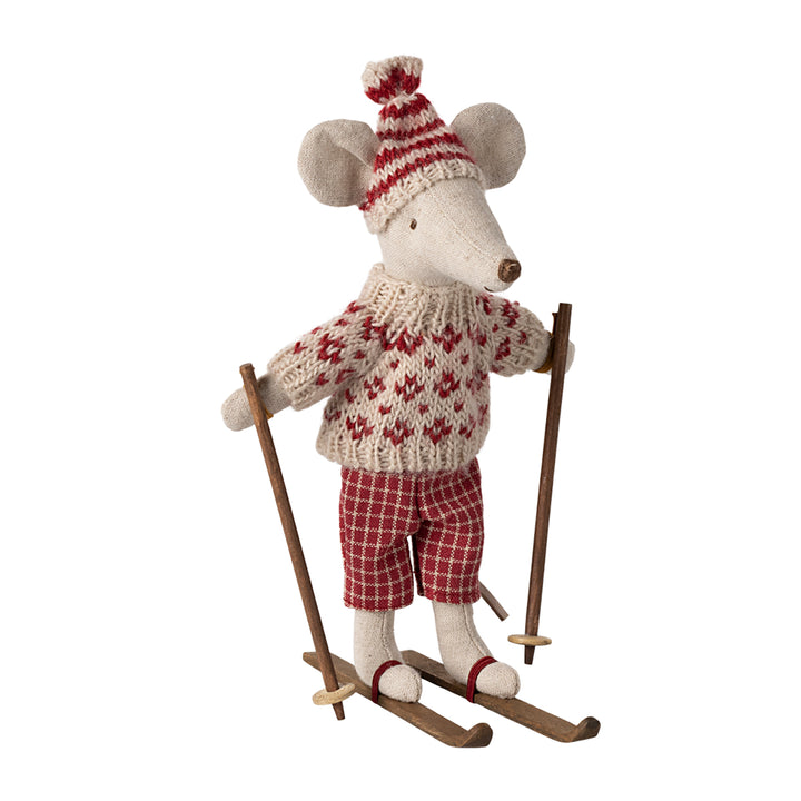 Souris d'hiver Maileg avec kit de ski - Maman