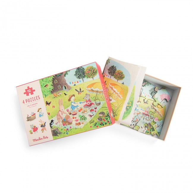 Moulin Roty 4 Seasons Mini Puzzle, La Grande Famille