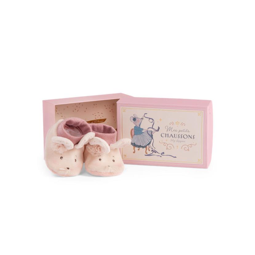 Moulin Roty Soft Baby Slippers - Mouse