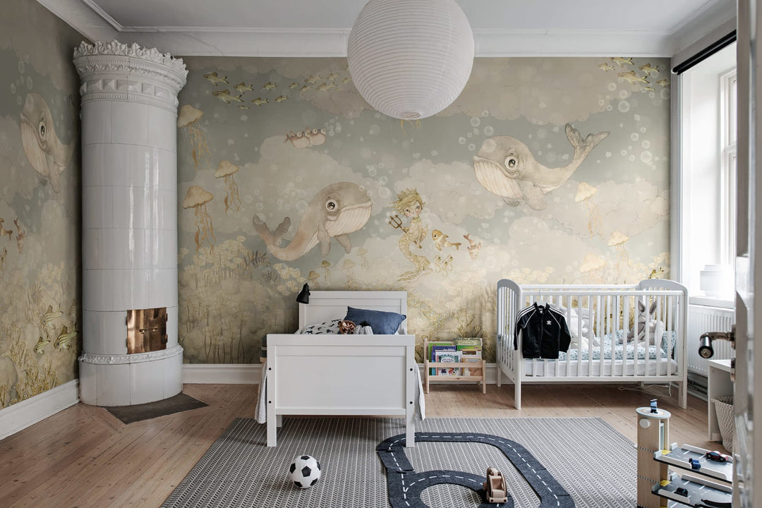 Kids Custom Wall Mural - Water Song Ocean Blue