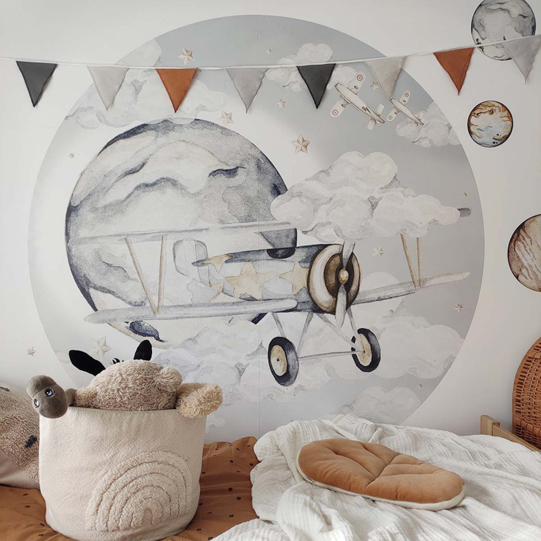 Plane In A Circle Wall Sticker