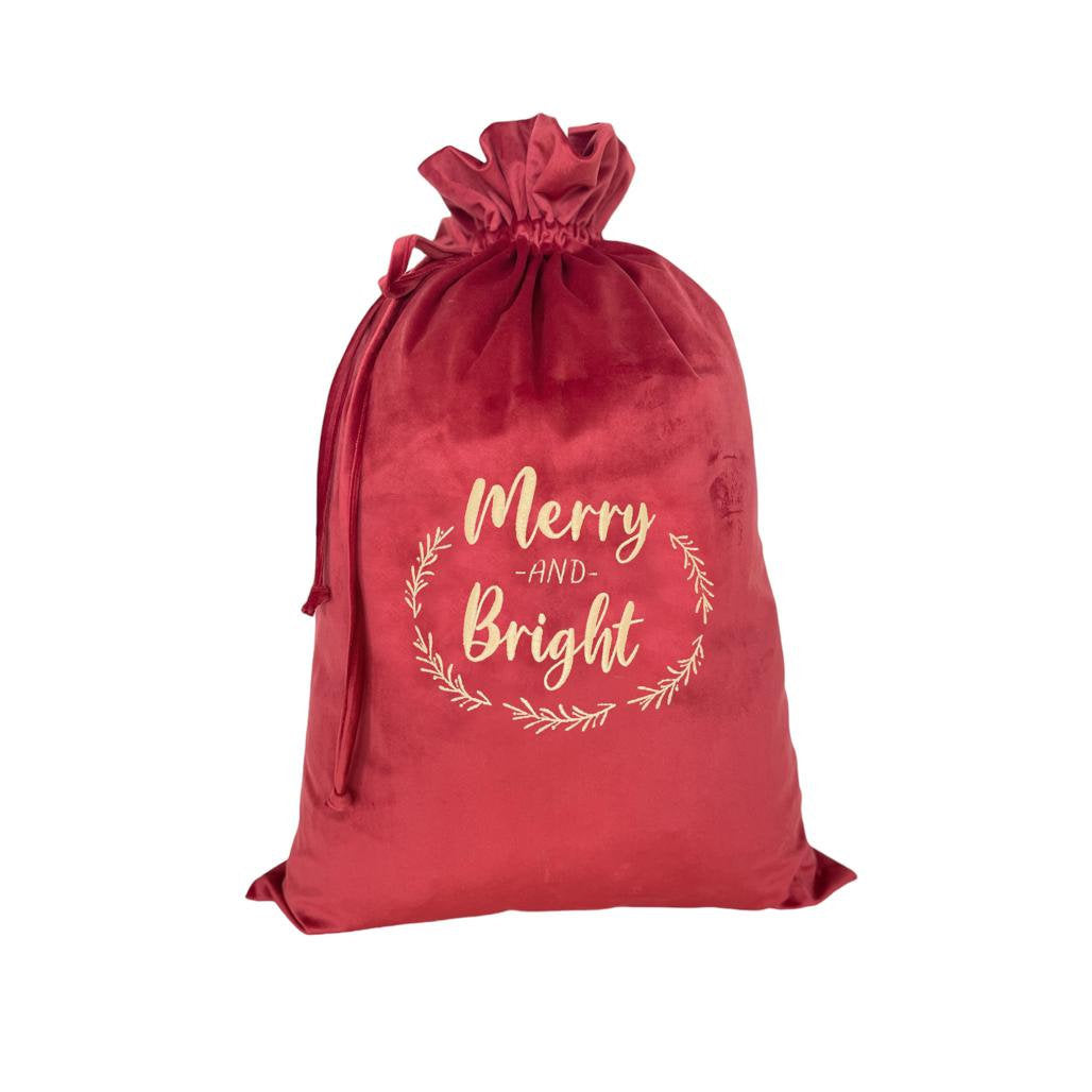 Personalised Red Velvet Christmas Bag