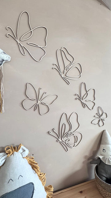 Wooden Wall Butterflies - Set Of 6