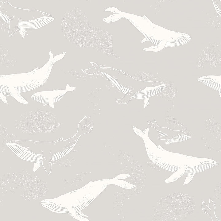 Borastapeter Wallpaper - Whales Grey