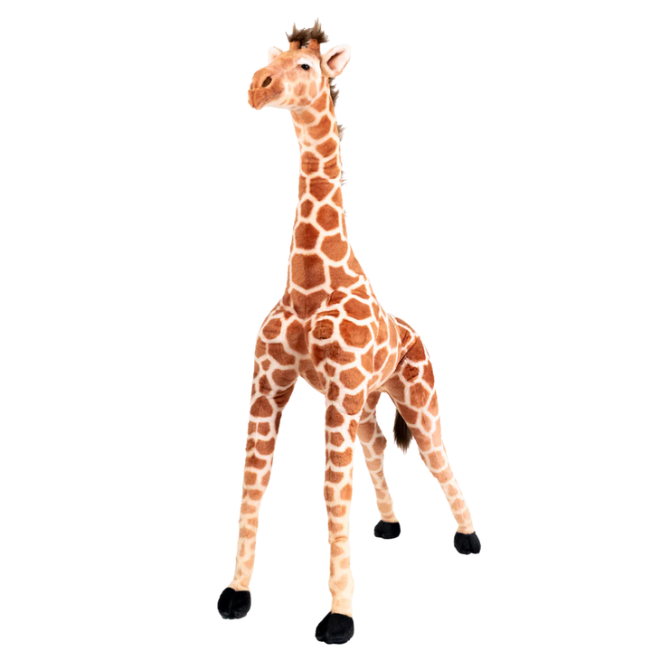 Girafe debout en peluche sauvage et douce - Différentes tailles