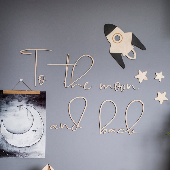 Wooden Wall Sign - To The Moon & Back