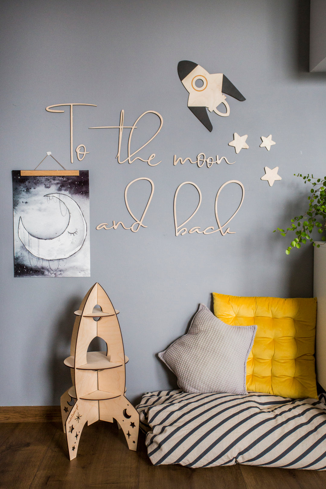 Wooden Wall Sign - To The Moon & Back