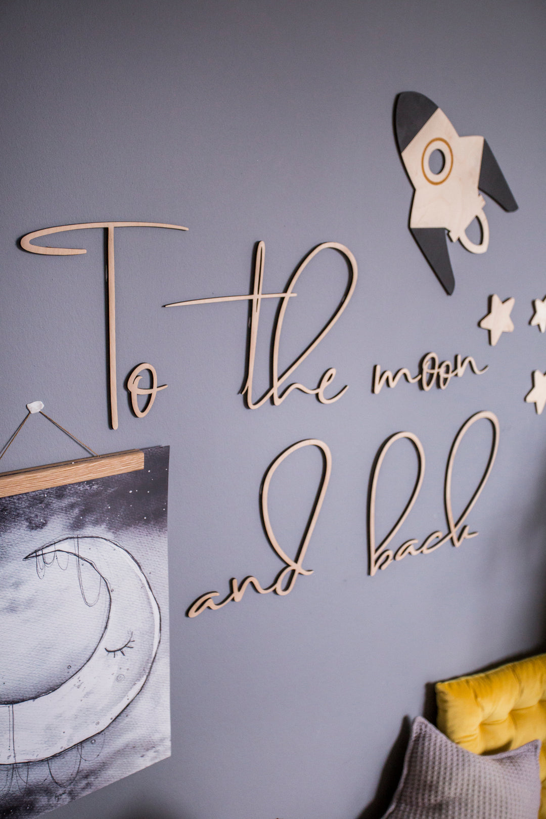 Wooden Wall Sign - To The Moon & Back