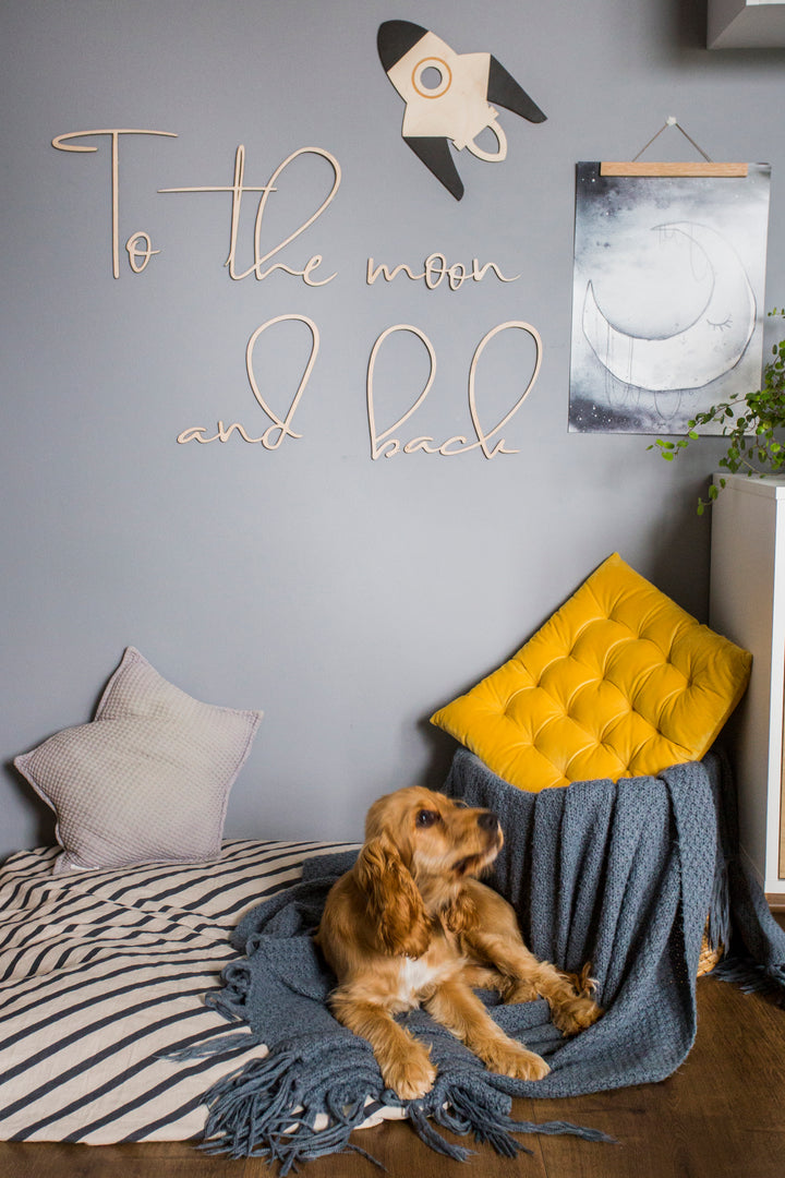 Wooden Wall Sign - To The Moon & Back