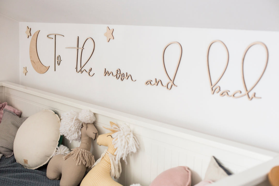 Wooden Wall Sign - To The Moon & Back