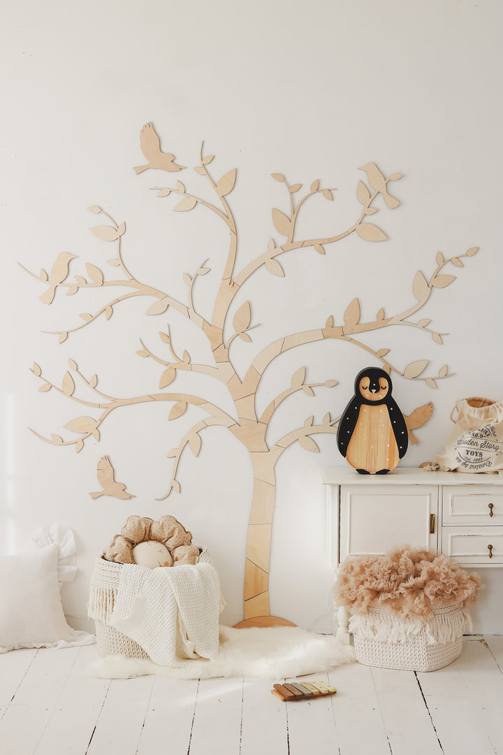 Wooden Wall Tree with Birds