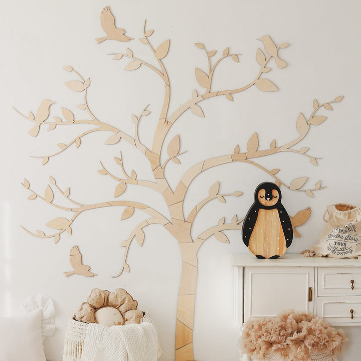 Wooden Wall Tree with Birds