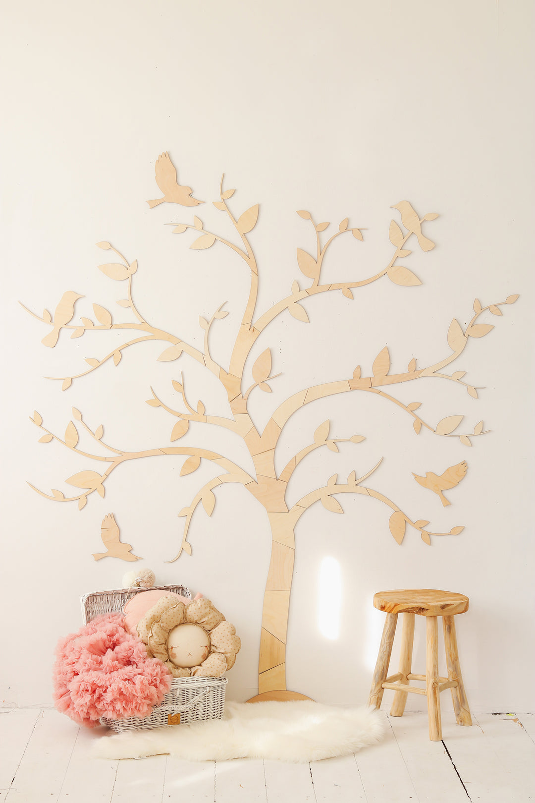 Wooden Wall Tree with Birds