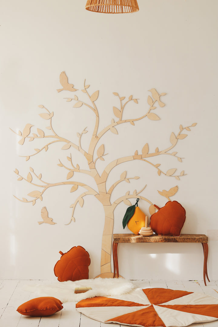 Wooden Wall Tree with Birds