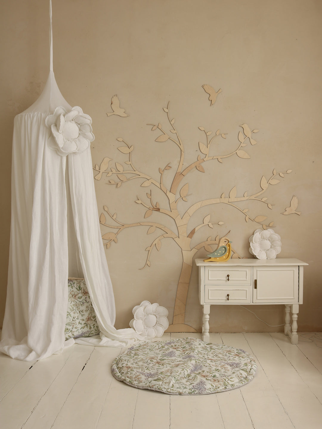 Wooden Wall Tree with Birds