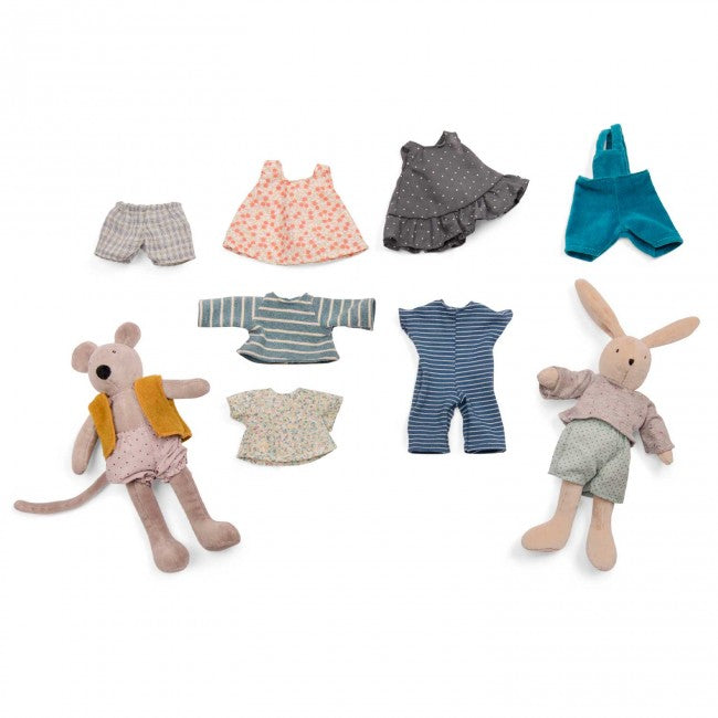 Moulin Roty La Grande Famille - Little Wardrobe Suitcase Set