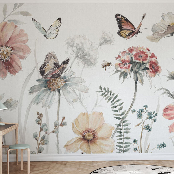 Kids Custom Wall Mural - Wild Flowers