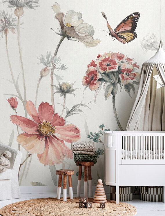 Kids Custom Wall Mural - Wild Flowers