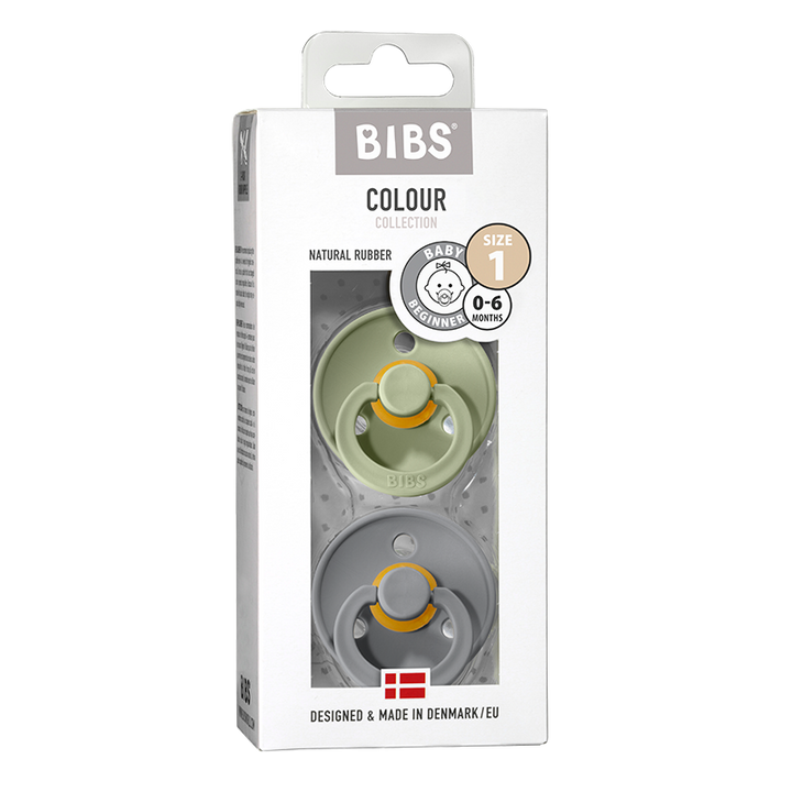 Bibs Colour 2 Pack Pacifier -Sage & Cloud