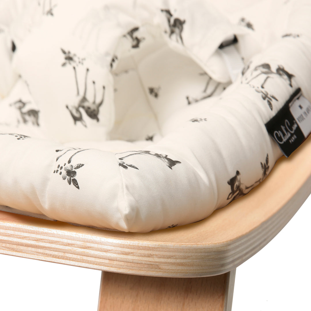 Charlie Crane Levo Baby Rocker - Beech + Fawn Cushion