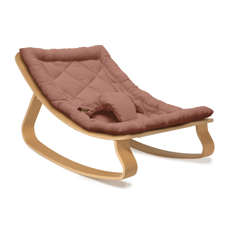 Chaise à bascule Charlie Crane Levo - Hêtre + Coussin Bois de Rose