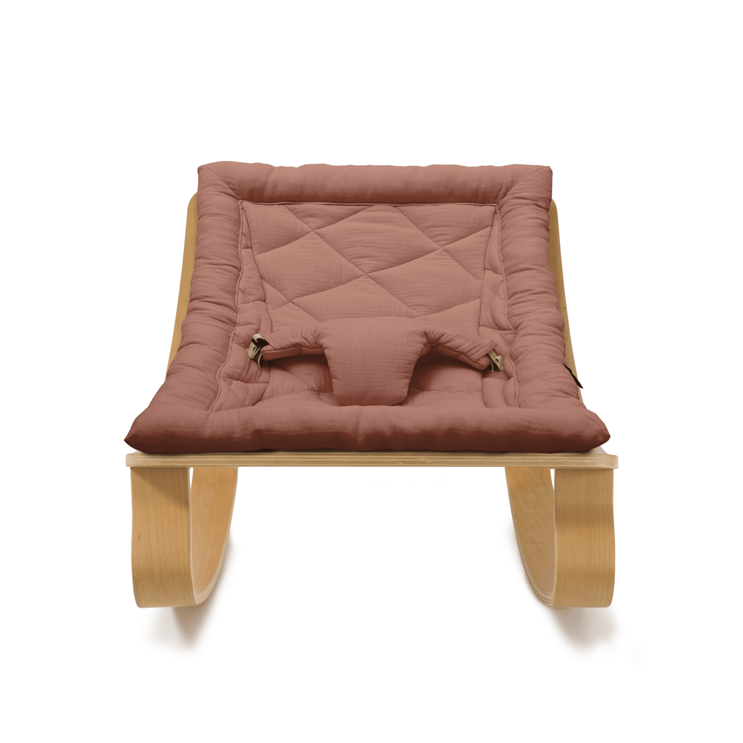 Chaise à bascule Charlie Crane Levo - Hêtre + Coussin Bois de Rose