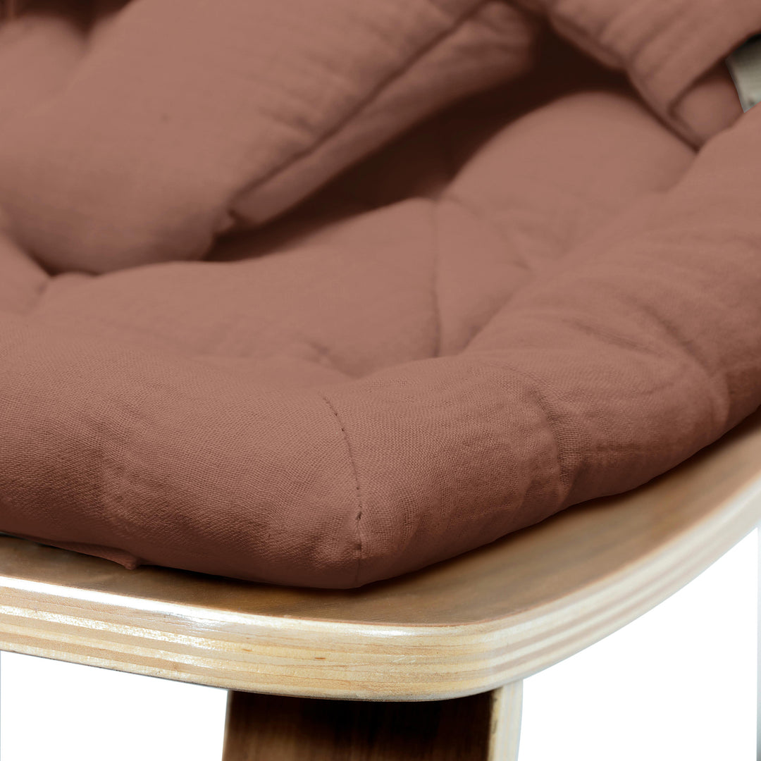 Charlie Crane Levo Baby Rocker - Walnut + Bois de Rose Cushion