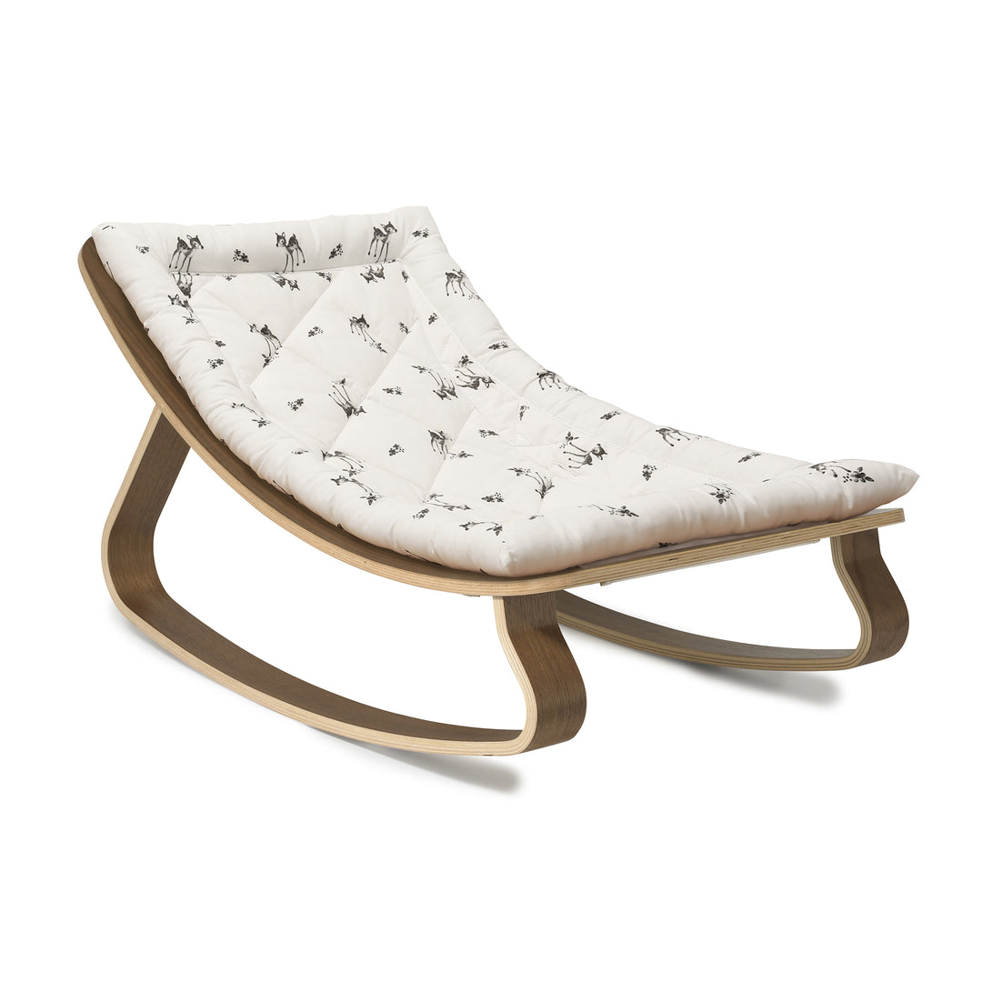 Charlie Crane Levo Baby Rocker - Walnut + Fawn Cushion