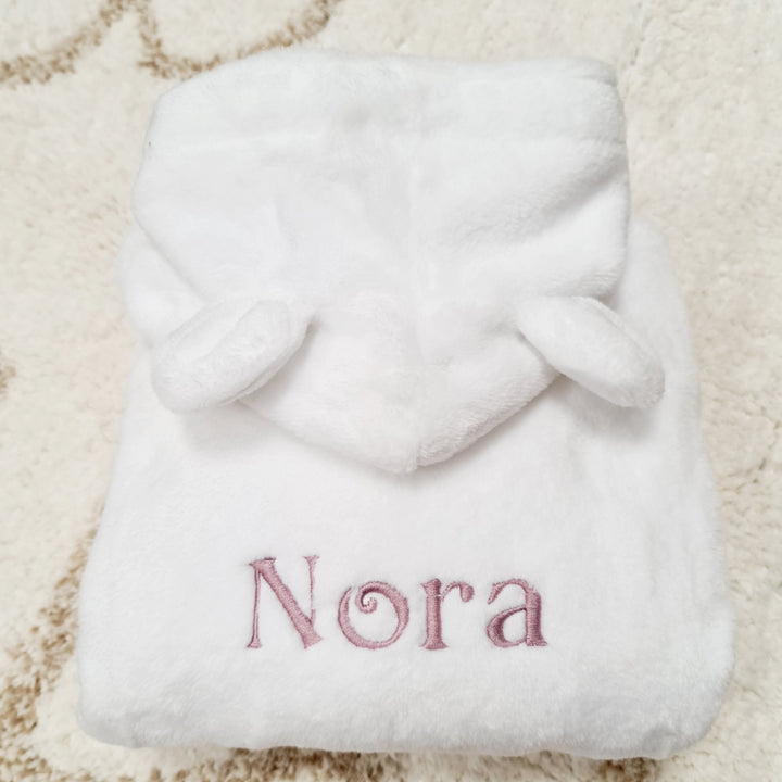 Personalised Baby Bathrobe With Ears