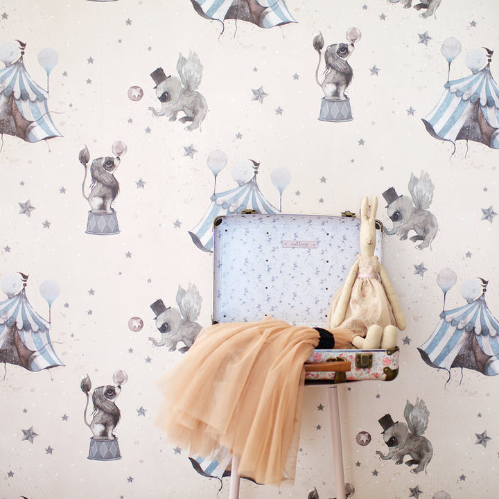 Mrs Mighetto Wallpaper - Powder Pink Circus