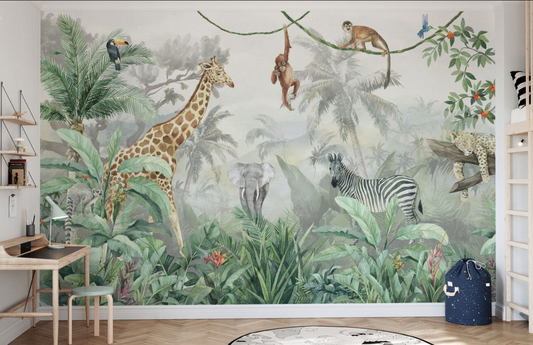 Kids Custom Wall Mural - Deep In The Jungle