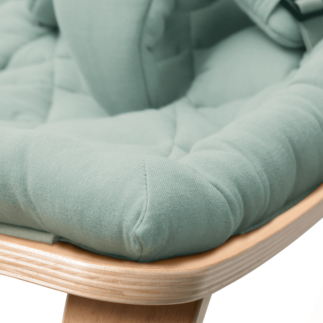 Chaise à bascule pour bébé Charlie Crane Levo - Hêtre + coussin Farrow biologique