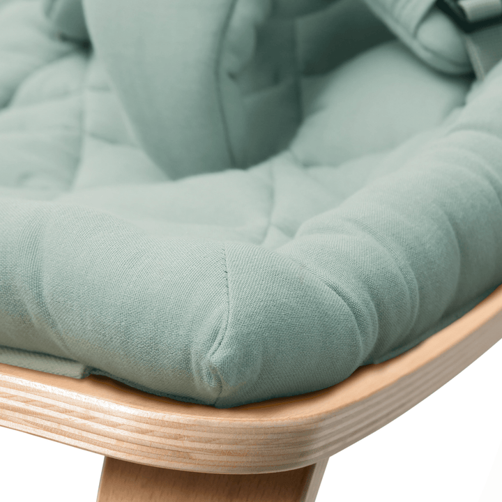 Charlie Crane Levo Baby Rocker - Beech + Organic Farrow Cushion