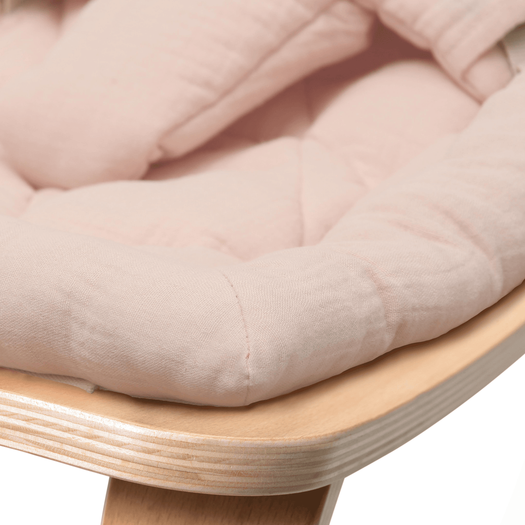 Charlie Crane Levo Baby Rocker - Beech + Nude Pink Cushion